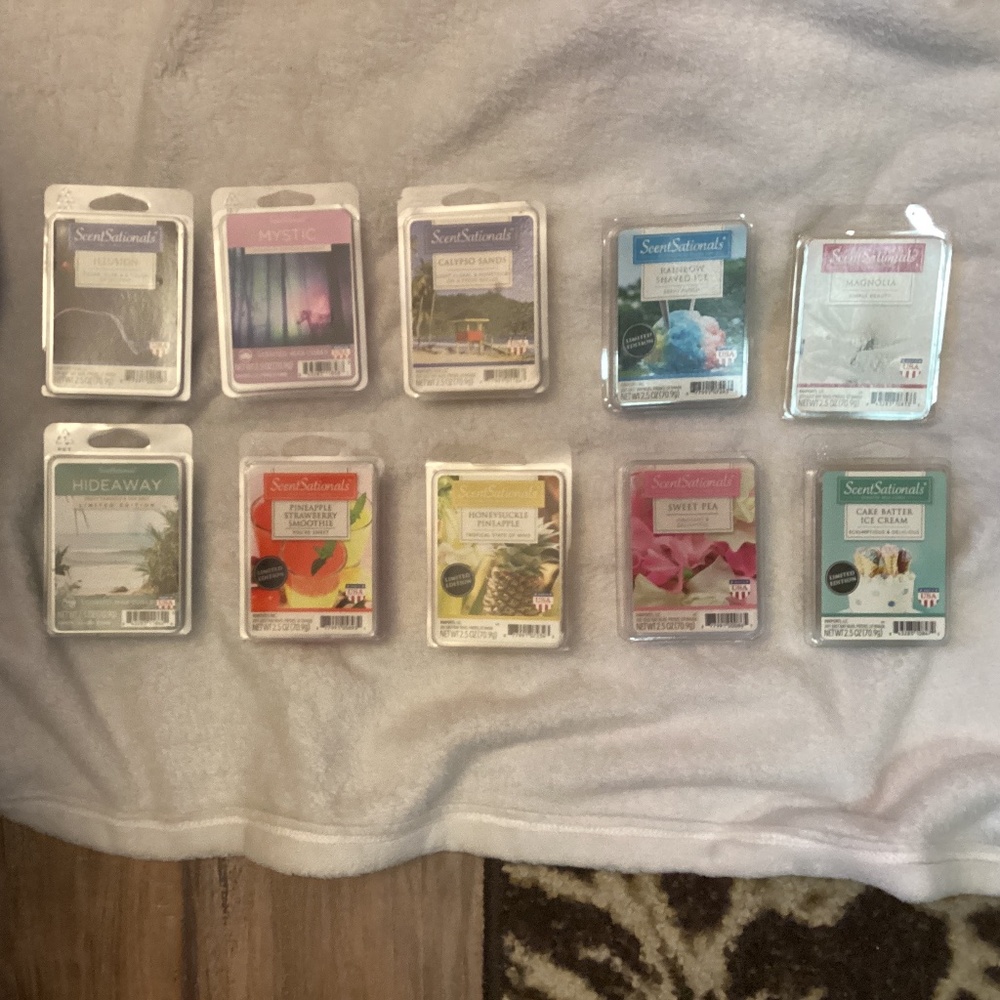 NEW LOT of 10 Assorted ScentSationals Scented Wax Cubes
